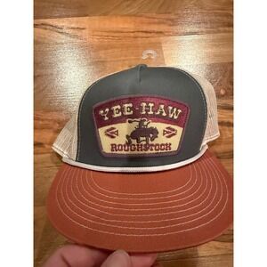 Yee Haw Roughstock Outdoor Cap Trucker Hat Rodeo Western‎ Country blue Cowgirl